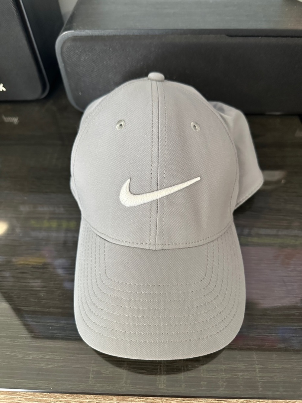 Nike Gray Baseball Cap with White Swoosh